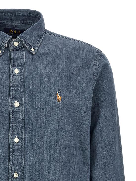 26FW 폴로 랄프로렌 데님 셔츠 데님 , 와 블라우스, 파란색 - POLO RALPH LAUREN