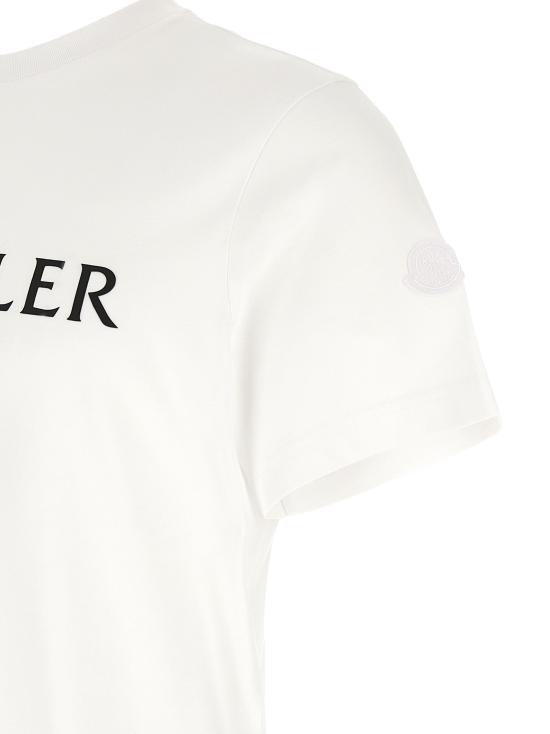 26FW 몽클레어 반팔 티셔츠 그래픽 로고 티셔츠 (흰색) - MONCLER