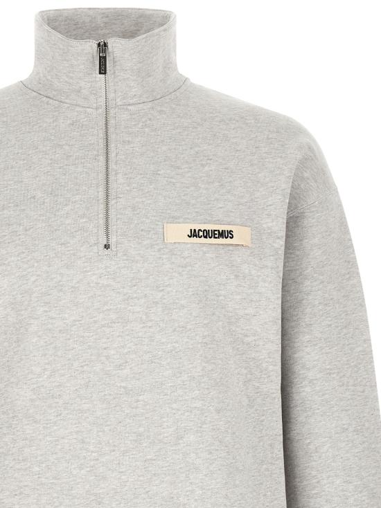 26FW 자크뮈스 긴팔 티셔츠 Le Camionneur Gros-Grain 스웨트셔츠 그레이 - JACQUEMUS