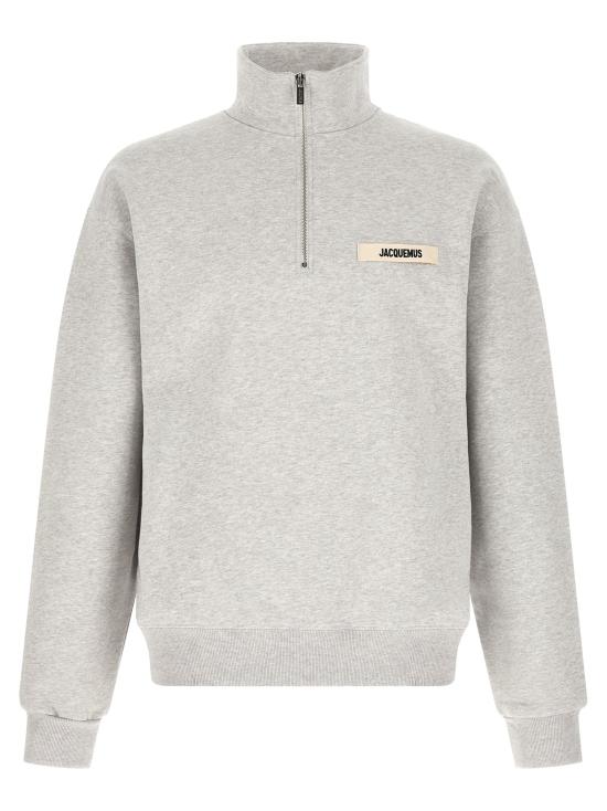 26FW 자크뮈스 긴팔 티셔츠 Le Camionneur Gros-Grain 스웨트셔츠 그레이