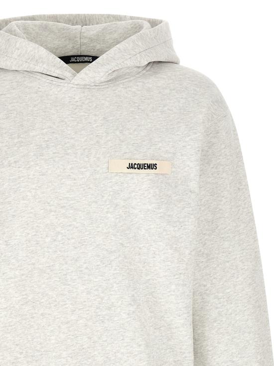 26FW 자크뮈스 긴팔 티셔츠 르 후디 그로스그레인 스웨트셔츠 그레이 - JACQUEMUS