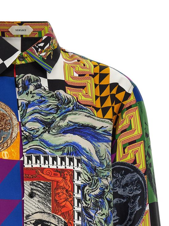 26FW 베르사체 긴팔 셔츠 메두사 콜라주 와 블라우스 멀티컬러 - VERSACE