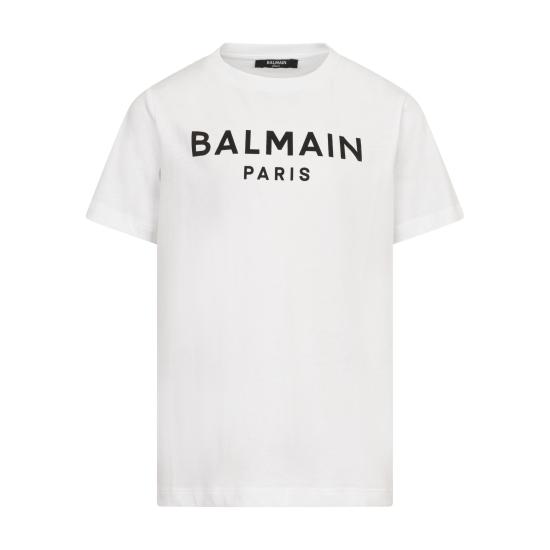 26FW 발망 반팔 티셔츠 BY8R11 Z3672 100NE White black - BALMAIN