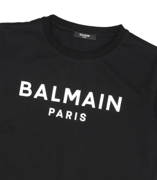 26FW 발망 반팔 티셔츠 BY8R11 Z3672 930BC Black white - BALMAIN