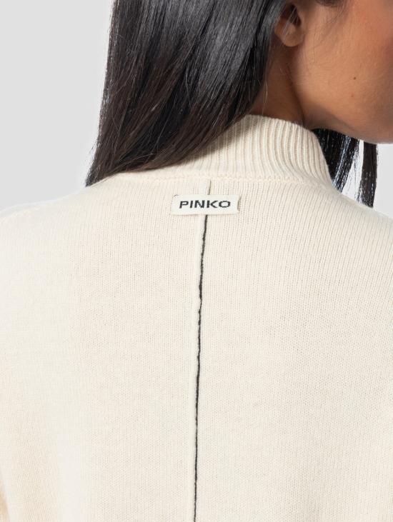 26FW 핑코 스웨터 캐시미어 베이지 색상의 Maglia Collo Lupetto - PINKO