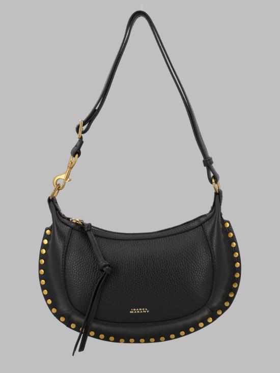 26FW 이자벨마랑 오스칸 문 풀 그레인 레더 스터드 바게트 숄더백 PP0003FA D1C04M01BK BLACK