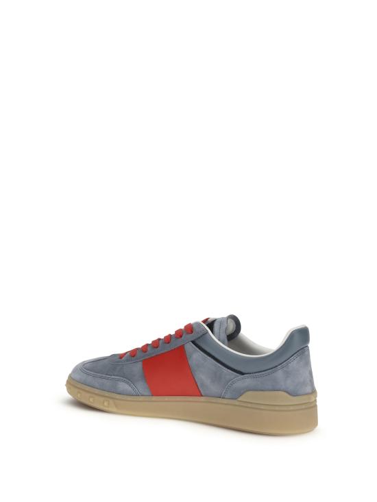 26SS 발렌티노 가라바니 크러스트 레더 나일론 업빌리지 로우 탑 스니커즈 8Y2S0H77LAL RJD GREY CORAL RED NERO AMBRA - VALENTINO GARAVANI