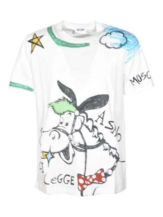 26SS 모스키노 반팔 티셔츠 A070502411888 WHITE