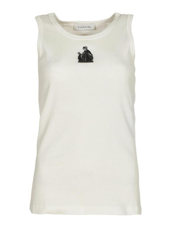 26SS 랑방 민소매 티셔츠 RWTO0012J047P2600 WHITE