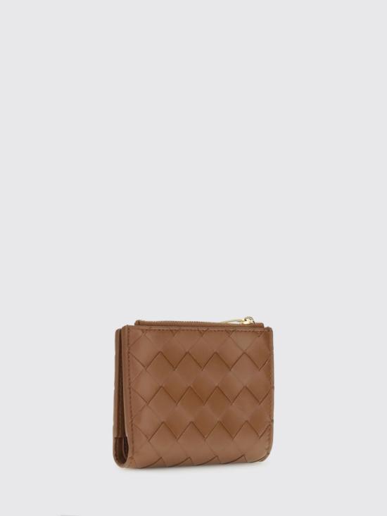 26FW 보테가베네타 인트레치아토 스몰 바이폴드 월렛 742330VCPP3 2376 Gold - BOTTEGA VENETA