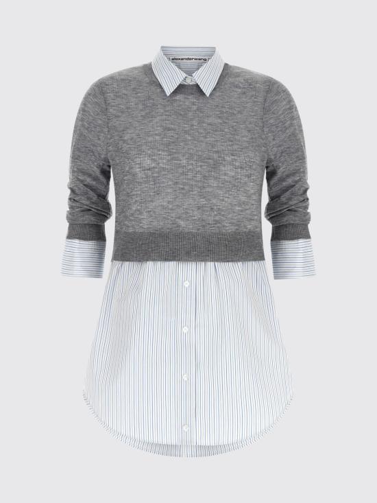 26FW 알렉산더 왕 셔츠 1KC3261082 030 Grey - ALEXANDER WANG