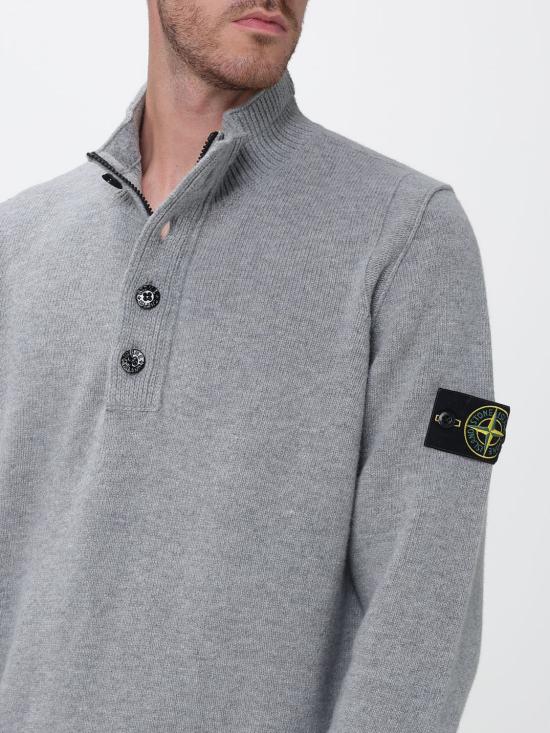 26FW 스톤 아일랜드 램스울 하프집 점퍼 램스울 하프집 점퍼 5100040S00A3 V0M60 Grey - STONE ISLAND