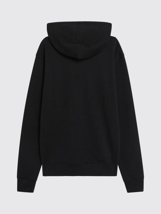 26FW 아미 스몰 하트 로고 루프백 오가닉 코튼 플리스 후드 BFUSW435730 001 Black - AMI