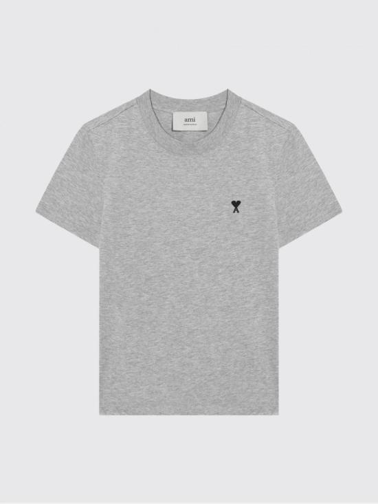 26FW 아미 스몰 하트 로고 라이트 코튼 저지 티셔츠 HTS346724 0951 Grey - AMI