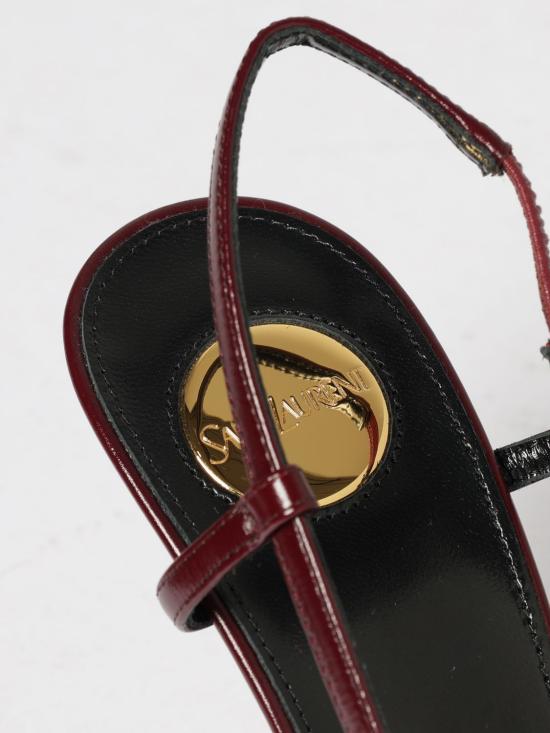 26FW 생로랑 스무스 가죽 슬링백 펌프스 841158AAFGC 6629 Burgundy - SAINT LAURENT