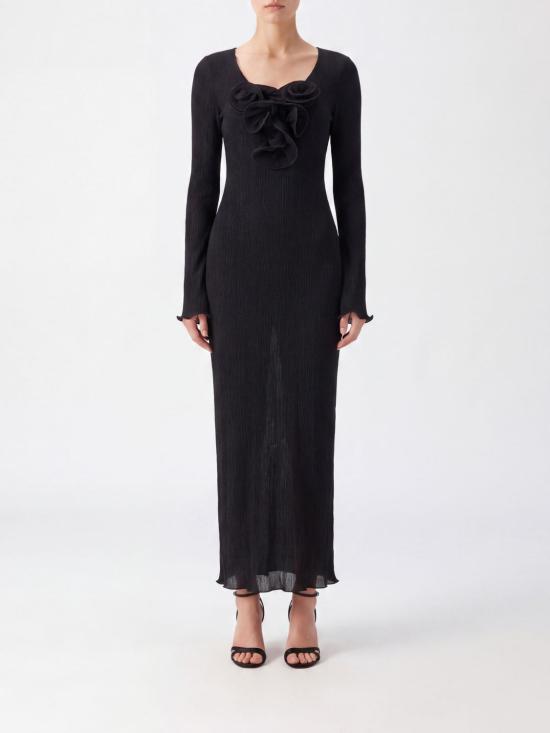 26FW 마그다뷰트림 롱 원피스 131523 Black