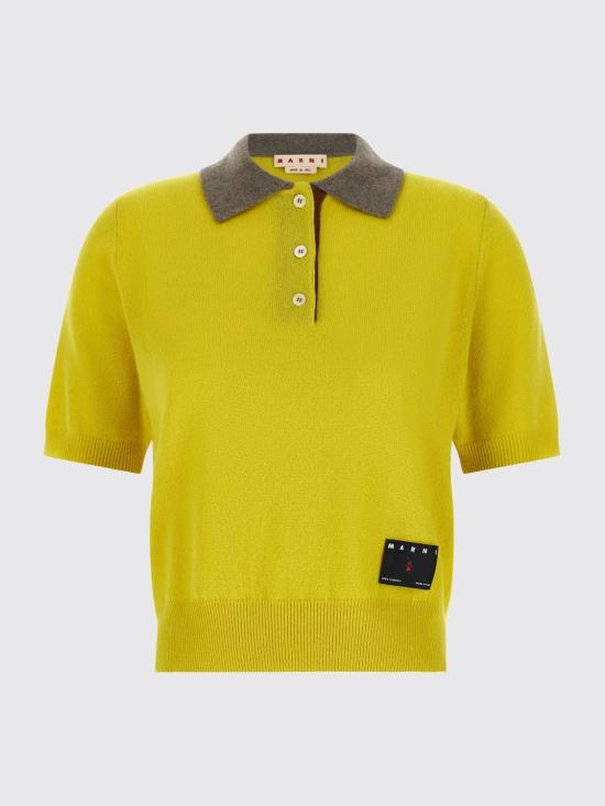 26FW 마르니 폴로 티셔츠 POMD0068EQUFX331 MXV42 Yellow - MARNI