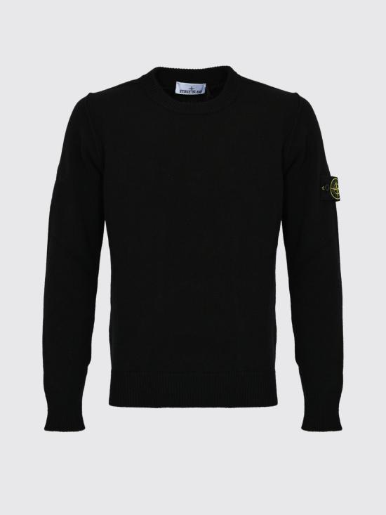 26FW 스톤 아일랜드 램스울 립드 트림 레귤러 핏 크루넥 스웨터 5100072S00A3 V0029 Black - STONE ISLAND