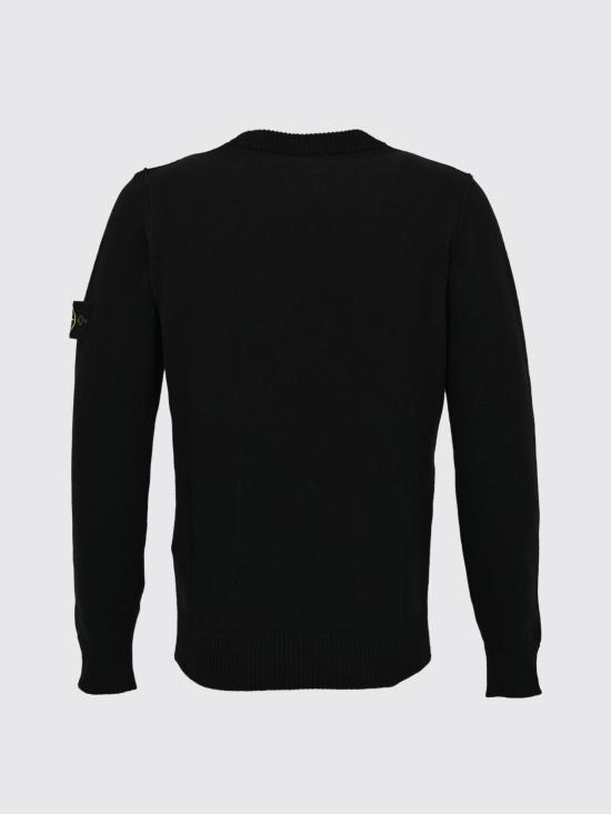 26FW 스톤 아일랜드 램스울 립드 트림 레귤러 핏 크루넥 스웨터 5100072S00A3 V0029 Black - STONE ISLAND