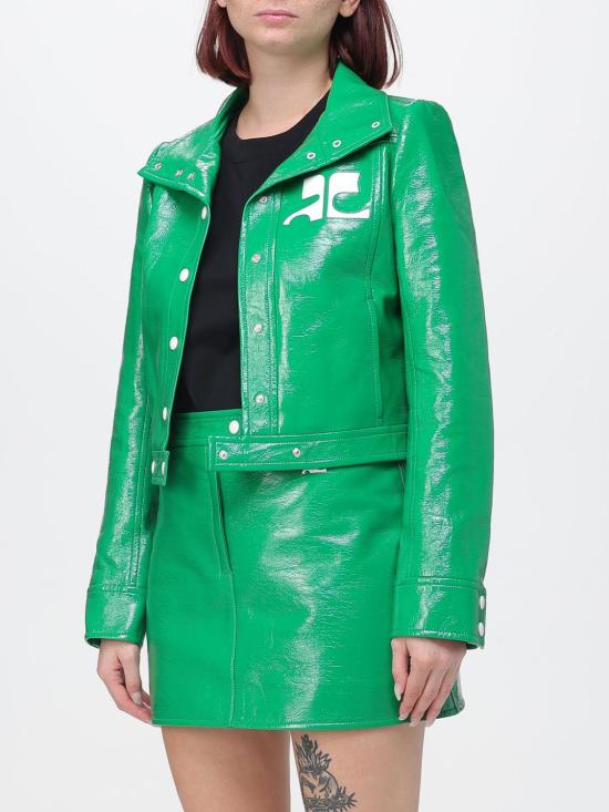 26FW 쿠레쥬 가죽 자켓 826CBL005VY0014 8000 Green - COURREGES