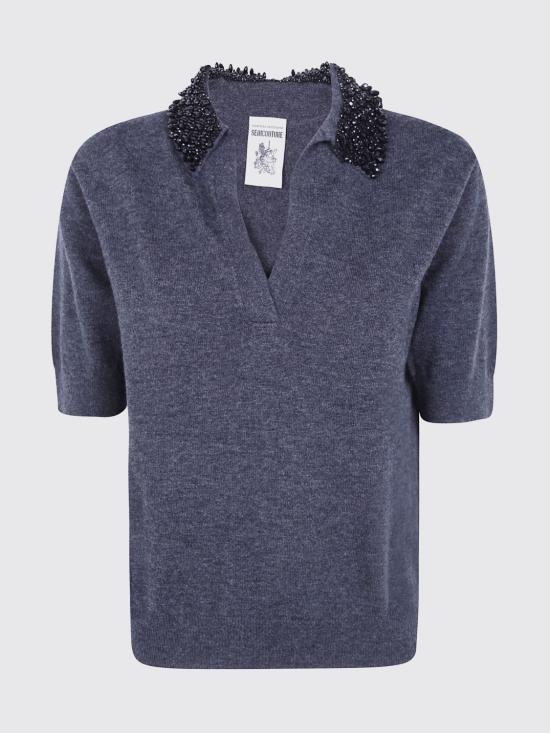 26FW 세미쿠튀르 폴로 티셔츠 Y6WH70 Y47 Grey - SEMI-COUTURE