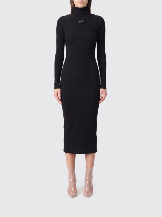 26FW 오프화이트 롱 원피스 2FU00681T W003 Black