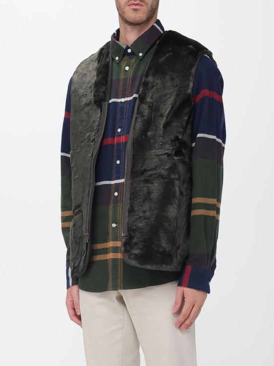 26FW 바버 웜 파일 웨이스트코트 집 인 라이너 MLI0004 SG71 Green - BARBOUR