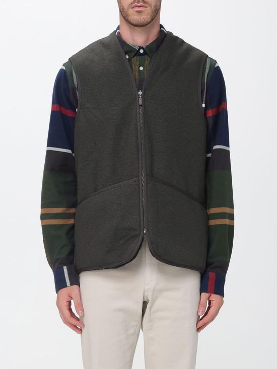 26FW 바버 웜 파일 웨이스트코트 집 인 라이너 MLI0004 SG71 Green