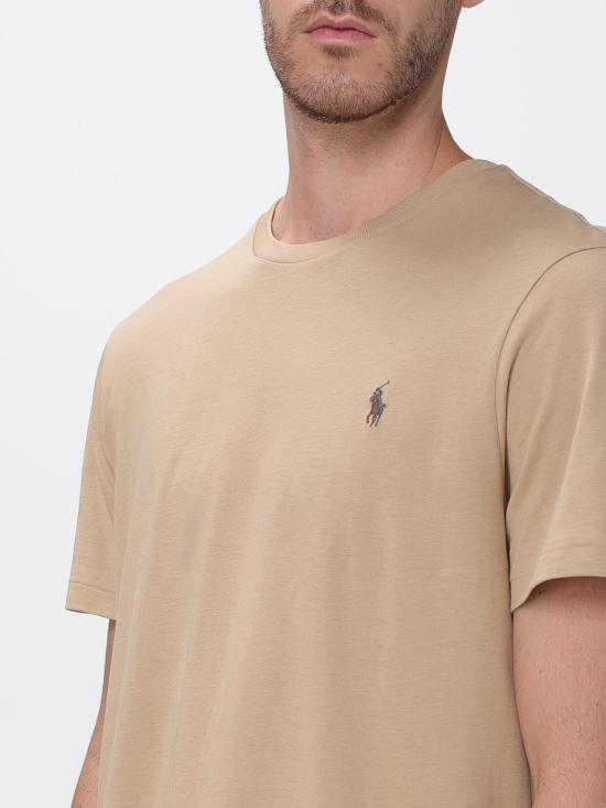 26FW 폴로 랄프로렌 포니로고 자수 반팔 티셔츠 710671438 527 Kaki - POLO RALPH LAUREN