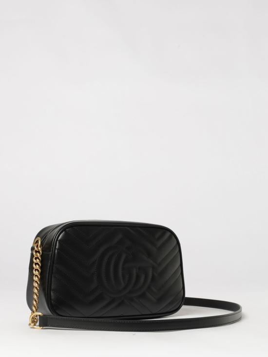 26FW 구찌 GG 마몽 마틀라세 스몰 체인 숄더백 447632DTD1T 1000 Black - GUCCI