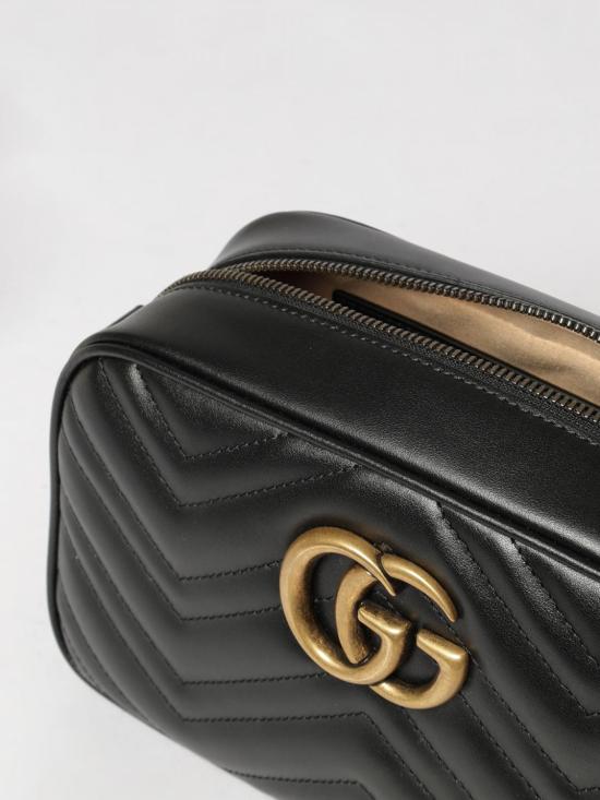 26FW 구찌 GG 마몽 마틀라세 스몰 체인 숄더백 447632DTD1T 1000 Black - GUCCI