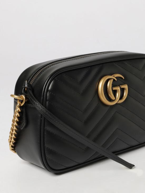 26FW 구찌 GG 마몽 마틀라세 스몰 체인 숄더백 447632DTD1T 1000 Black - GUCCI