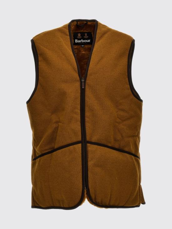 26FW 바버 웜 파일 웨이스트코트 집 인 라이너 MLI0004 BR31 Brown - BARBOUR