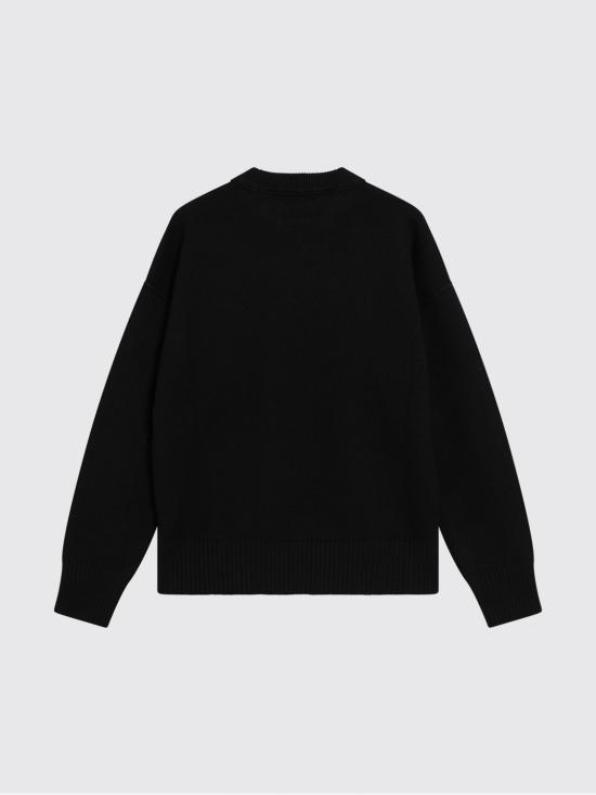 26FW 아미 빅 하트 울 크루넥 스웨터 UKS838018 009 Black - AMI