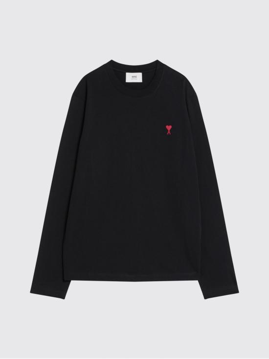26FW 아미 스몰 하트 로고 롱슬리브 티셔츠 BFUTS235724 001 Black - AMI