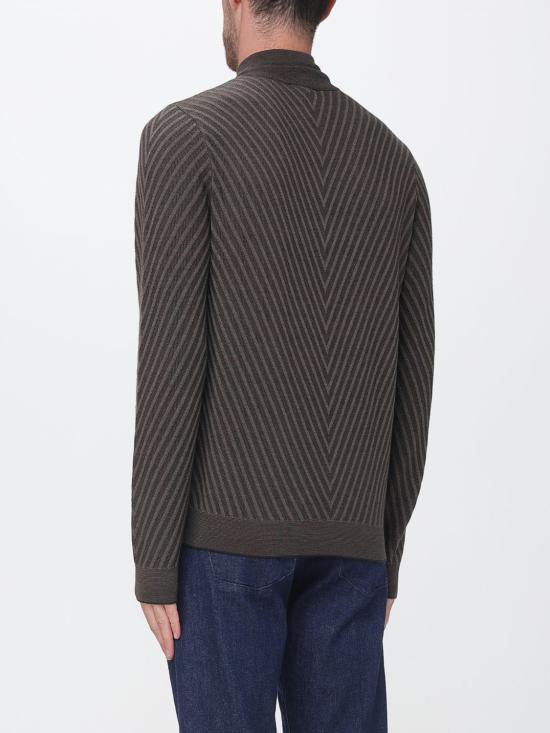 26FW 엠포리오 아르마니 집업 니트 EM006316AF27942 F6030 Brown - EMPORIO ARMANI