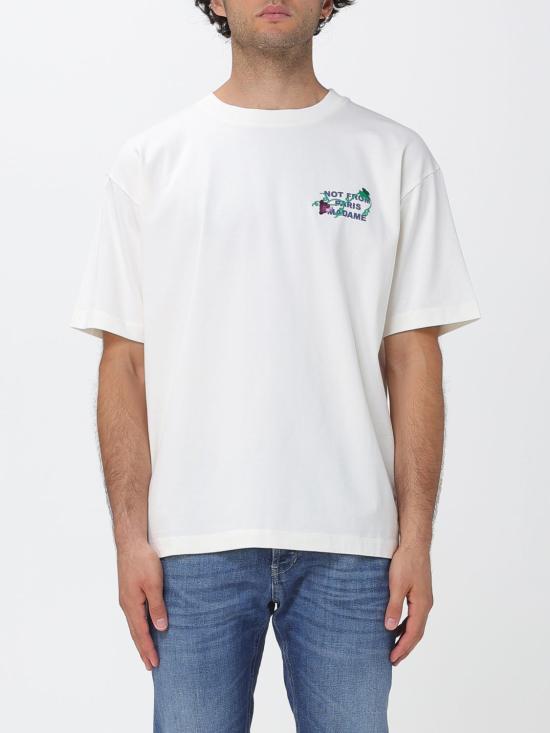 26FW 드롤드무슈 반팔 티셔츠 LTS327CO248 OW White