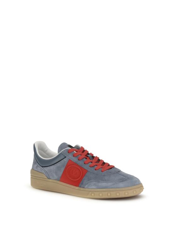 26SS 발렌티노 가라바니 크러스트 레더 나일론 업빌리지 로우 탑 스니커즈 8Y2S0H77LAL RJD GREY CORAL RED NERO AMBRA - VALENTINO GARAVANI