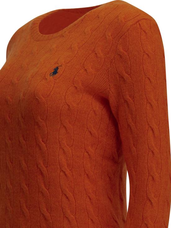 26FW 폴로 랄프로렌 폴로 자수 케이블 니트 스웨터 211971865504ORANGE RUST HEATHER - POLO RALPH LAUREN