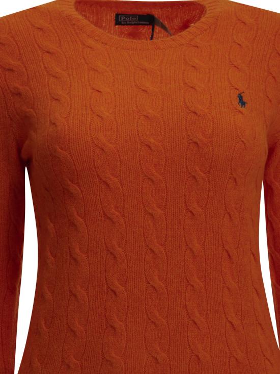 26FW 폴로 랄프로렌 폴로 자수 케이블 니트 스웨터 211971865504ORANGE RUST HEATHER - POLO RALPH LAUREN