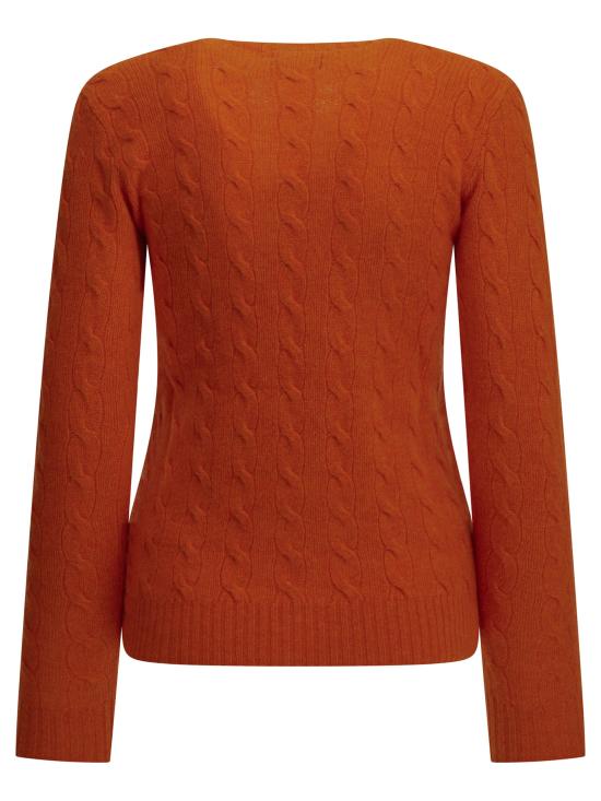 26FW 폴로 랄프로렌 폴로 자수 케이블 니트 스웨터 211971865504ORANGE RUST HEATHER - POLO RALPH LAUREN