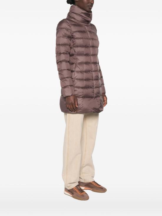26FW 페트레이 솝착 MQN 03 하이칼라 슬림핏 롱 다운 재킷 PED545601181967 194 BROWN - PEUTEREY