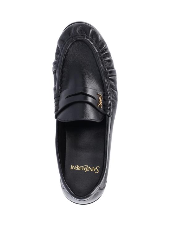 26FW 생로랑 소프트 샤이니 레더 로퍼 818908 AA00K1000 Black - SAINT LAURENT