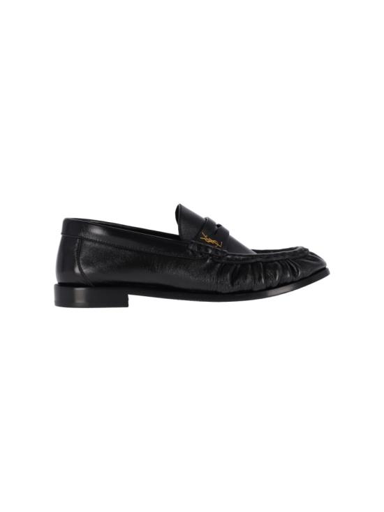 26FW 생로랑 소프트 샤이니 레더 로퍼 818908 AA00K1000 Black