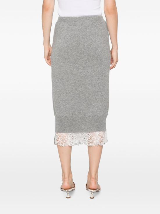 26FW 에르마노 설비노 미디 스커트 D492O308AP PYUN1704 GREY - ERMANNO SCERVINO