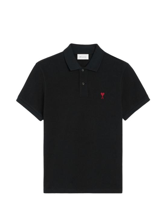 26FW 아미 스몰 하트 로고 폴로 셔츠 BFUPL001 760001 BLACK