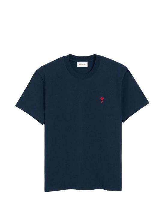 26FW 아미 스몰 하트 로고 티셔츠 BFUTS035 724430 NAVY