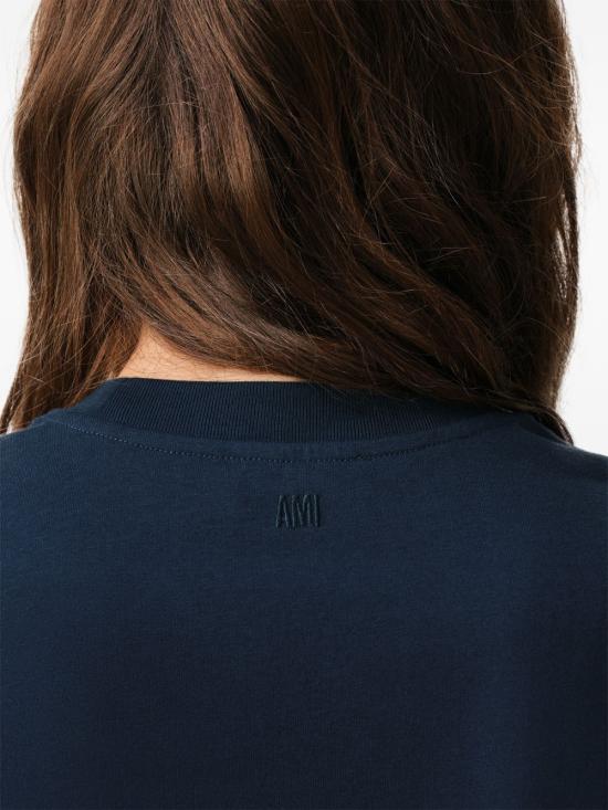 26FW 아미 스몰 하트 로고 티셔츠 BFUTS035 724430 NAVY - AMI