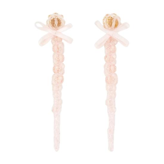 25FW 시몬로샤 쁘띠 보우 드립 오링 크리스탈 이어링 SMR024336 PINK - SIMONE ROCHA