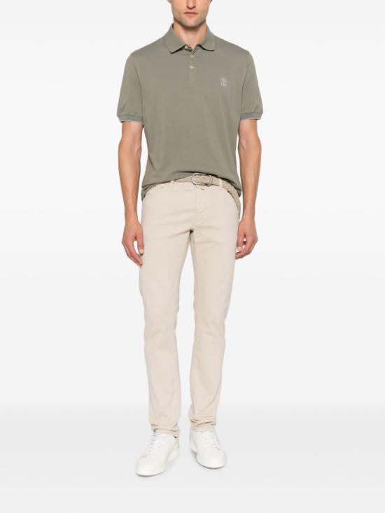 26FW 브루넬로 쿠치넬리 피케 폴로 셔츠 ME8548788 CMX66 ARMY GREEN - BRUNELLO CUCINELLI